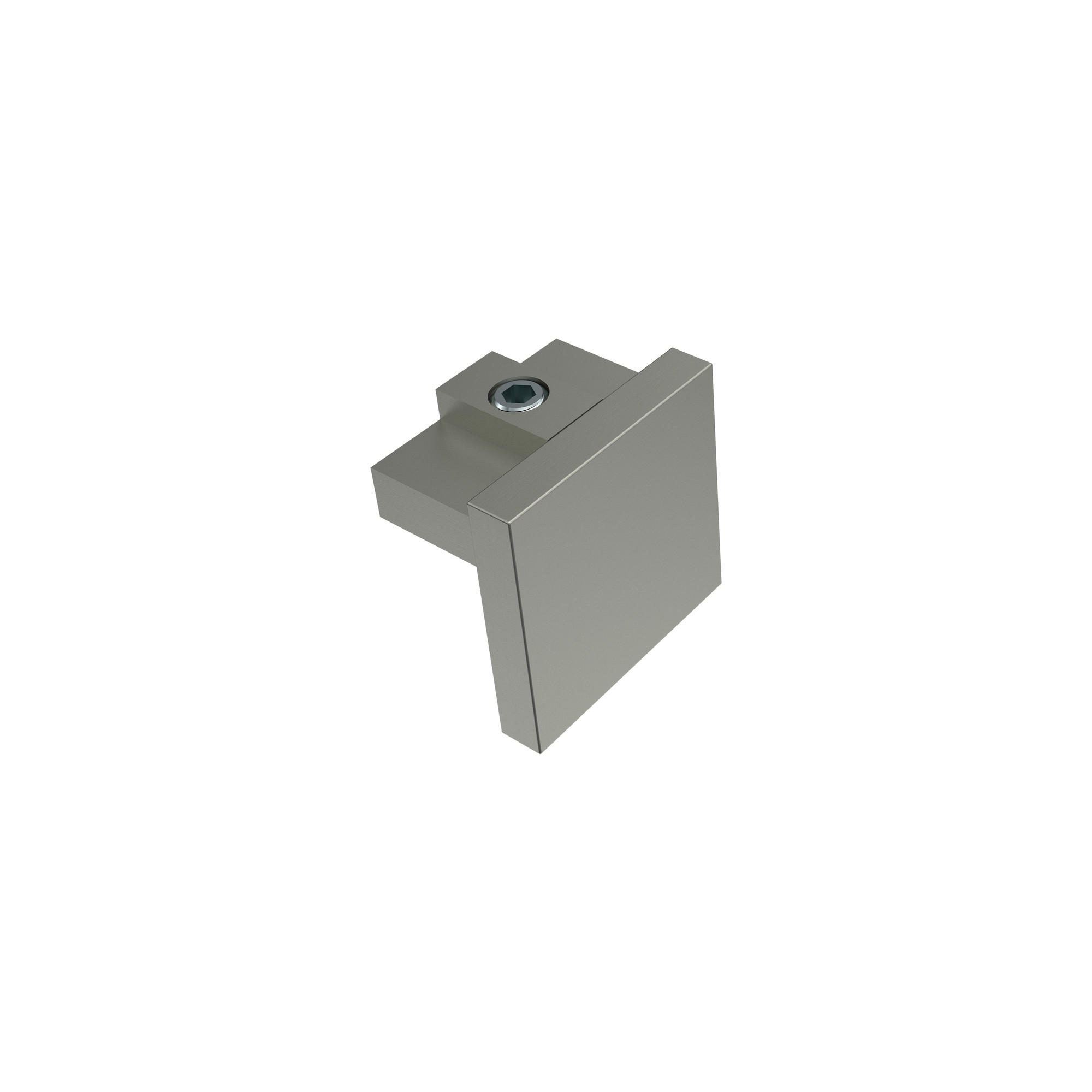 ENDSTÜCKE FÜR GARDINENSTANGEN 20x20 mm, Sono Satin-Silber, Packung 2 Stück - Silberfarben, Metall (1.4/2/2cm) - INTERDECO