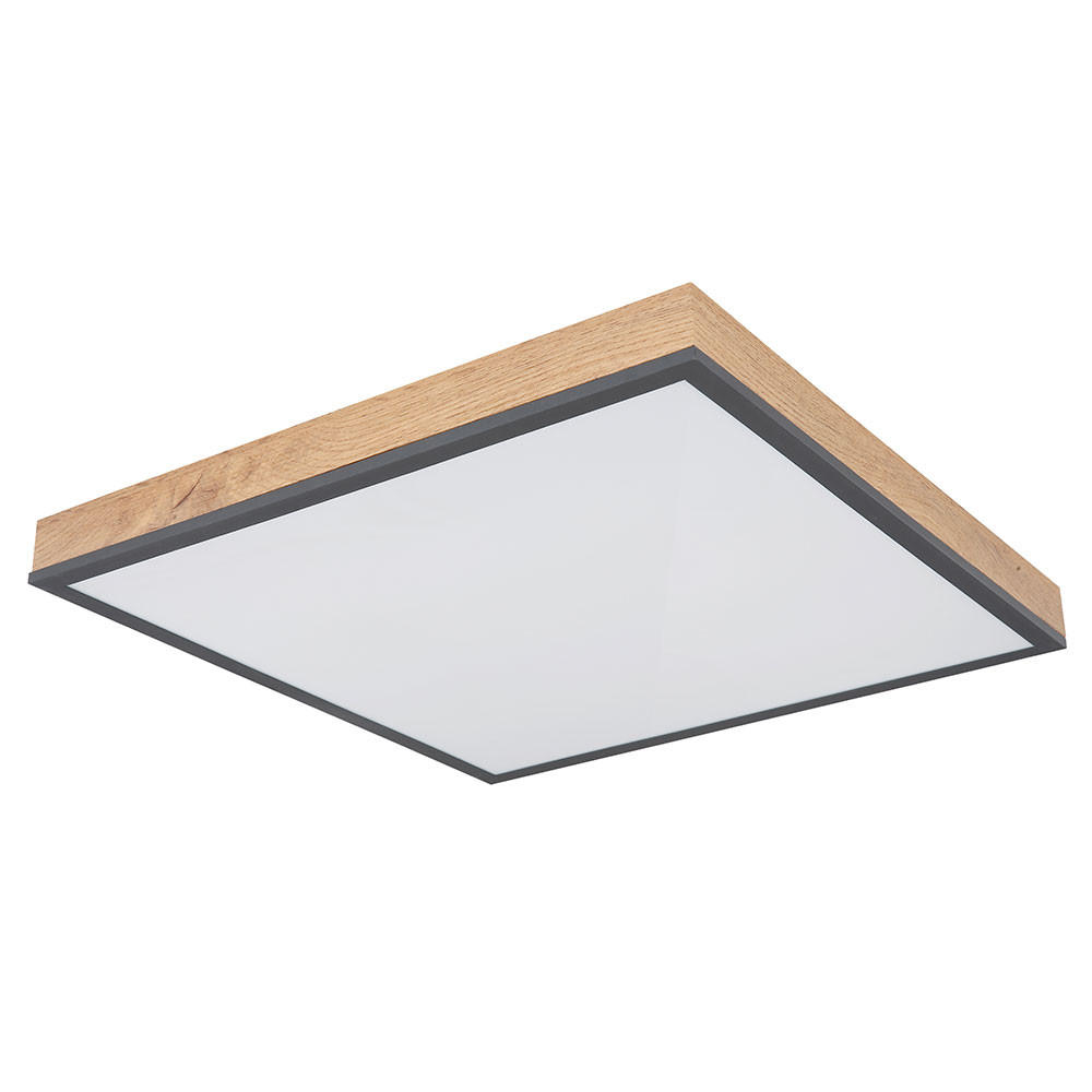 LED DECKENLEUCHTE DORO MDF Grau - Grau, Metall (45/45/6.5cm) - Globo Lighting