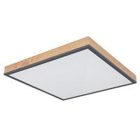 LED DECKENLEUCHTE DORO MDF Grau - Grau, Metall (45/45/6.5cm) - Globo Lighting