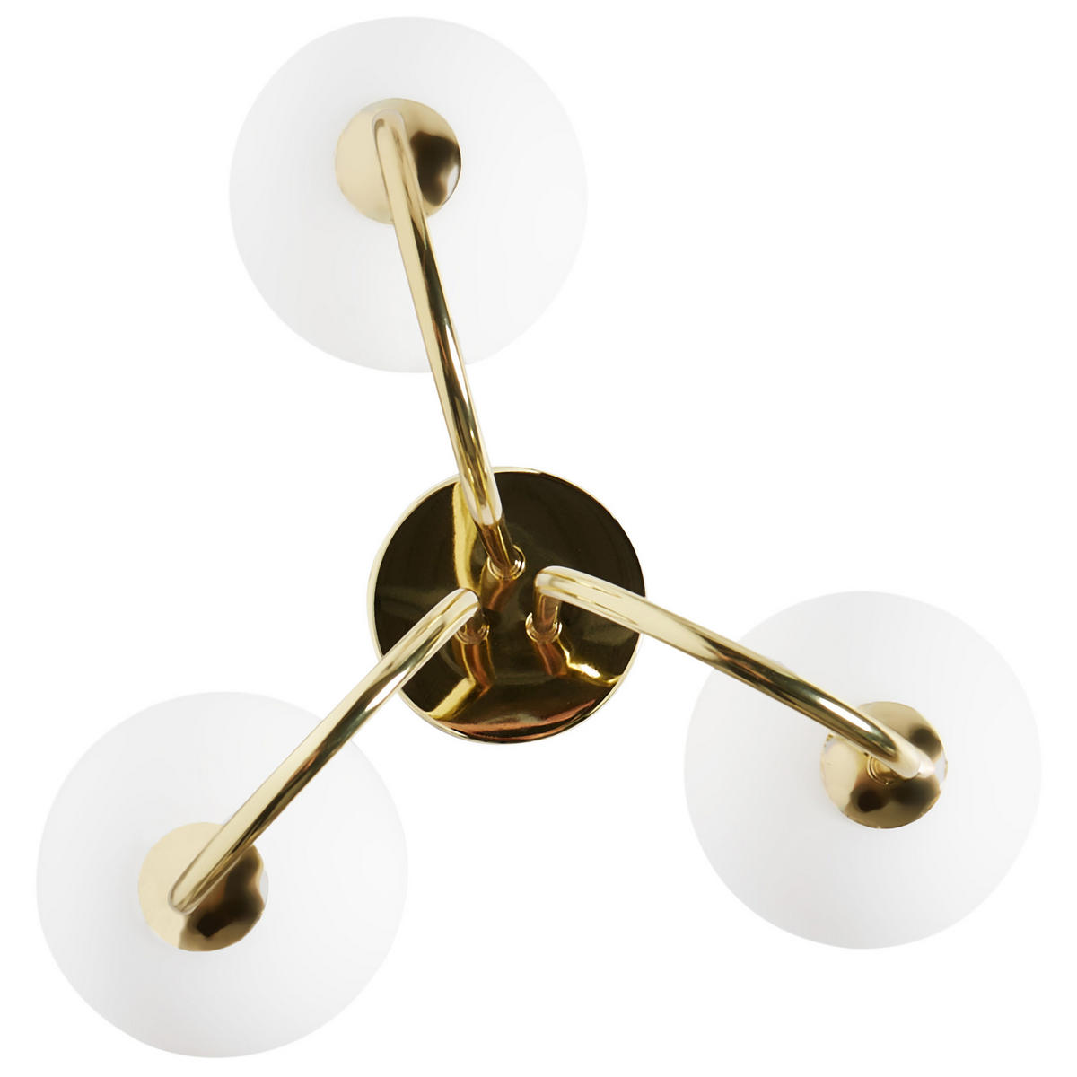 DECKENLAMPE Gold/Weiß Shire - Goldfarben/Weiß, Glas (30/30/29cm) - Beliani