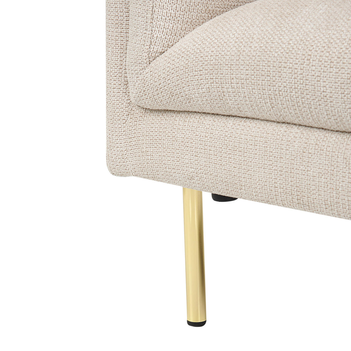 SESSEL Beige Moen - Beige/Goldfarben, Textil (87/72/75cm) - Beliani