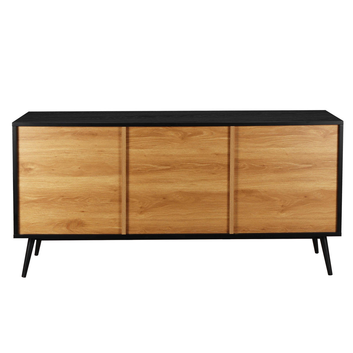 SIDEBOARD, Schwarz - Schwarz, Holzwerkstoff (40/75/150cm) - Oviala