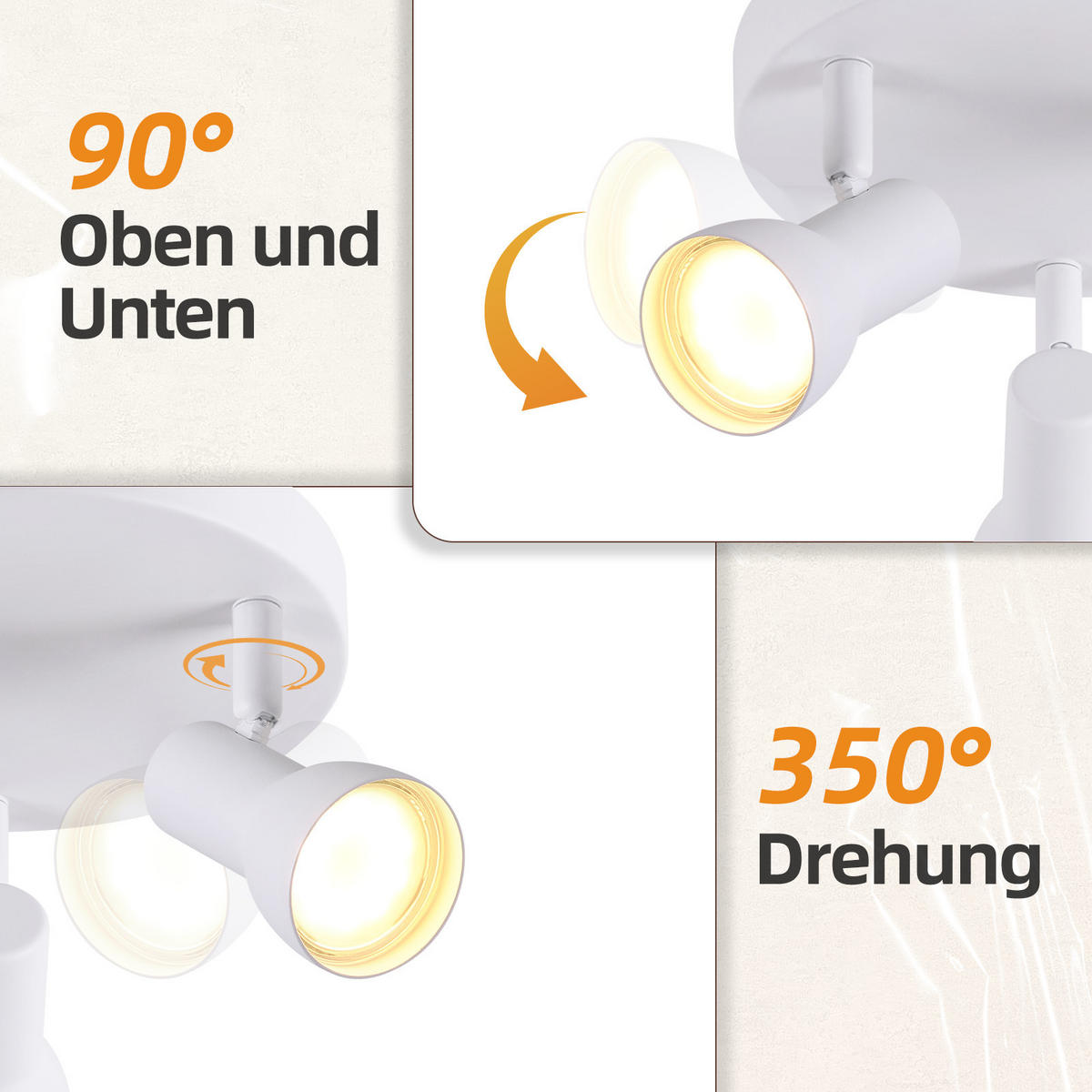 STRAHLER 3 Flammig-GU10 19*13.5*19 - Weiß, Metall (19/19/13.5cm) - ZMH