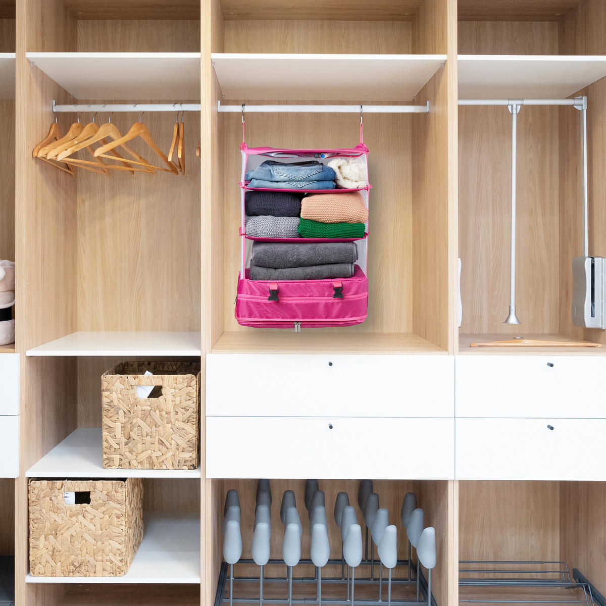 GEPÄCK-ORGANIZER - Pink, Textil/Metall (44/55/30cm) - Relaxdays