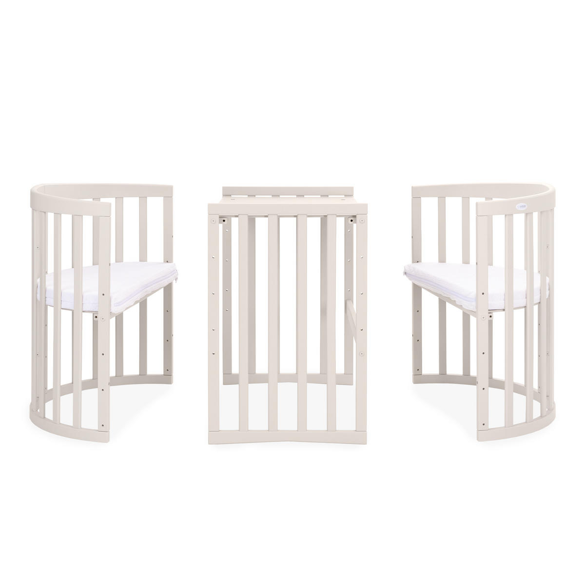 PĂTUȚ bebe Cașmir oval 7in1 cu saltea - cașmir, material textil/lemn (73/125cm) - waldin