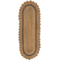 TEPPICH Jute Handarbeit-Design, naturfarben GRACE, Braun-Grau 80x230 cm - Braun, Naturmaterialien (80/230cm) - KADIMA DESIGN