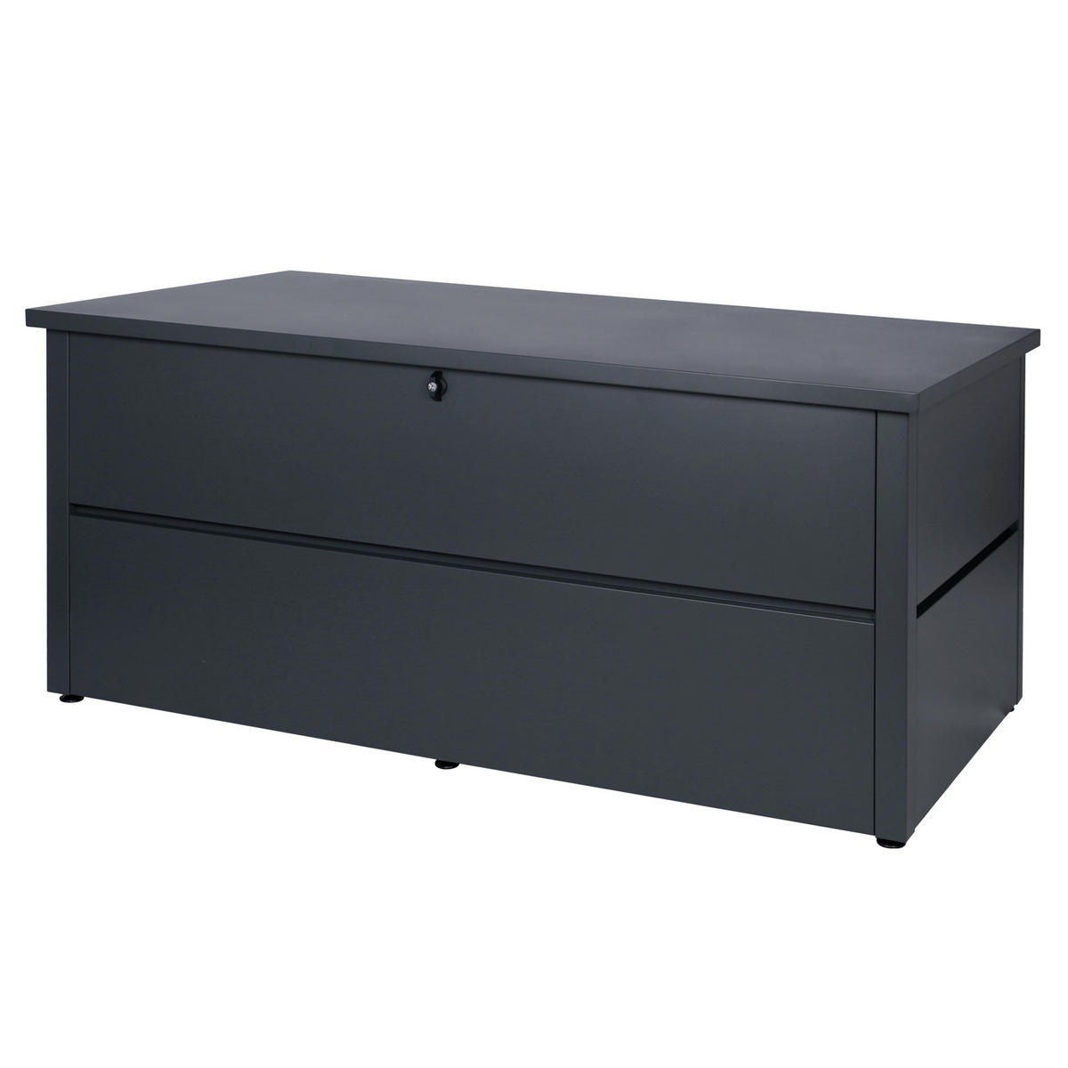 GARTENTRUHE ABSCHLIEßBAR eckig Anthrazit - Anthrazit, Metall (165/69/85cm) - MCW