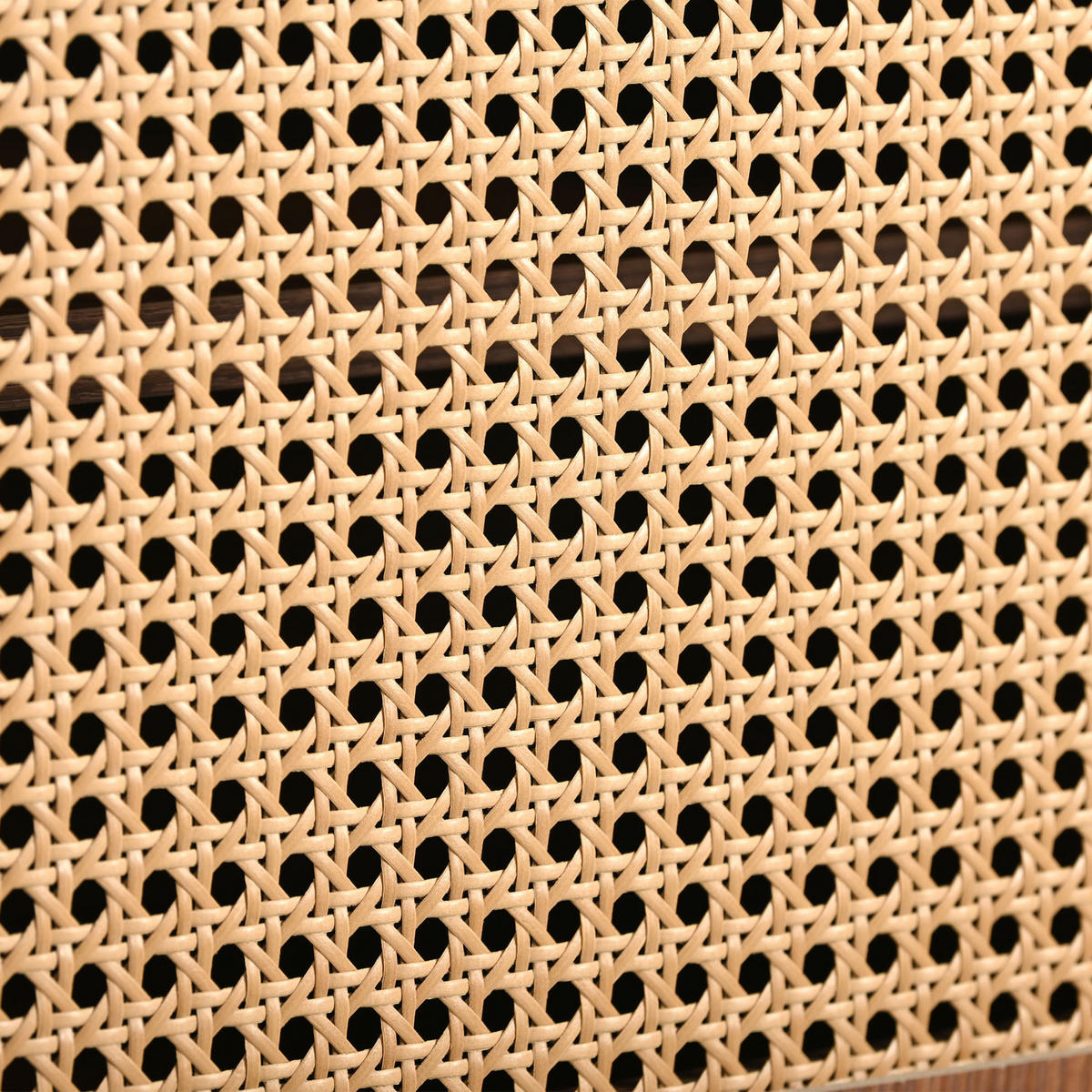 TV ormarić 160/40/60 cm orah od MDF-a s kliznim vratima od ratana i 2 ladice - bijela, drvni materijal (160/60/40cm) - OKWISH
