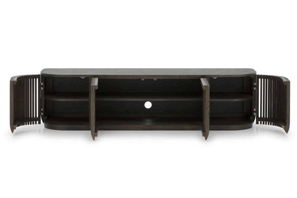 TV-MÖBEL Franz, Braune Massiveiche - Braun, Holz (45/45/175cm) - WOODEK