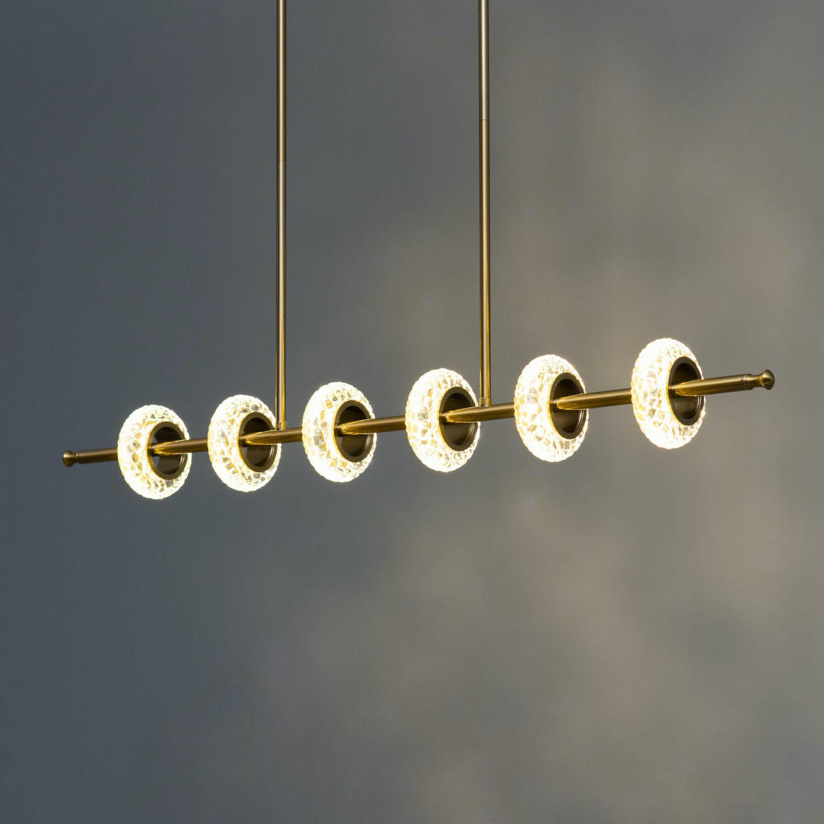 HÄNGELEUCHTE Cassandra, Gold / Messing, 95cm - Goldfarben, Glas (95/10.1/10.1cm) - KOSILUM