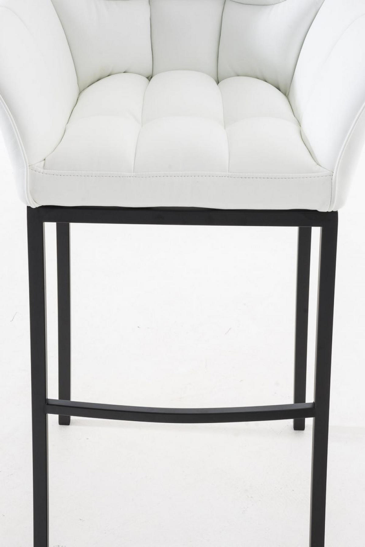 BARHOCKER Lederlook weiß - Schwarz/Weiß, Textil/Metall (64/110/48cm) - CLP