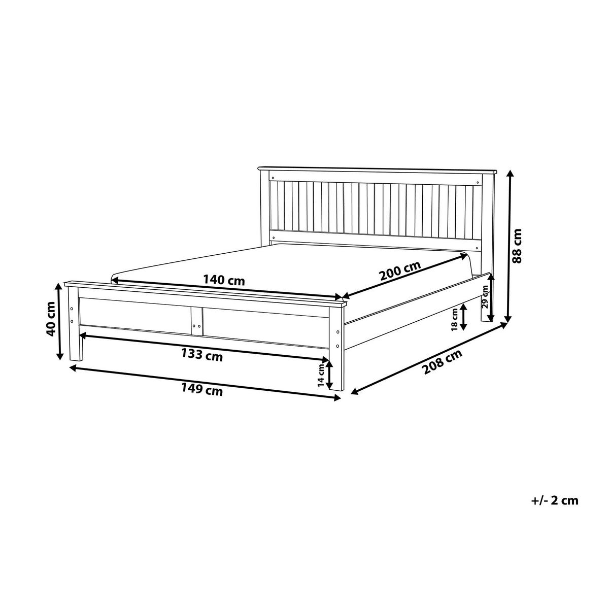 BETT mit Lattenrost 140x200 cm Weiß Mayenne - Weiß, Holz (140/200cm) - Beliani