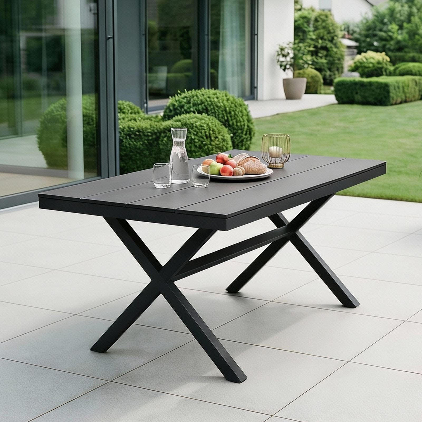 GARTENTISCH ISOLA - Schwarz, Metall (89/150/76cm) - IDIMEX