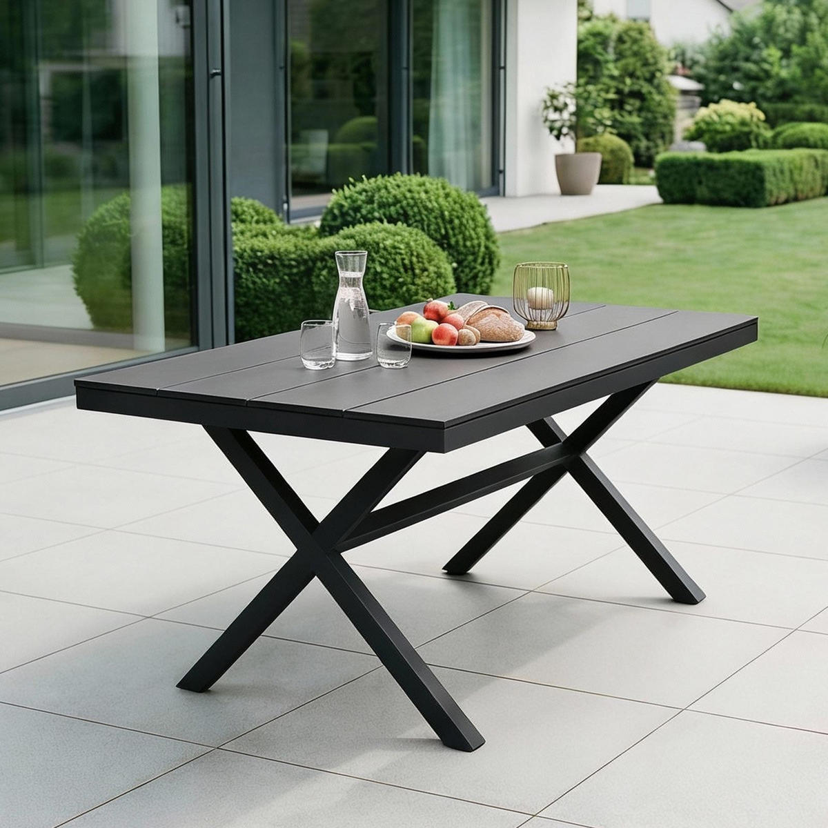 GARTENTISCH ISOLA - Schwarz, Metall (89/150/76cm) - IDIMEX