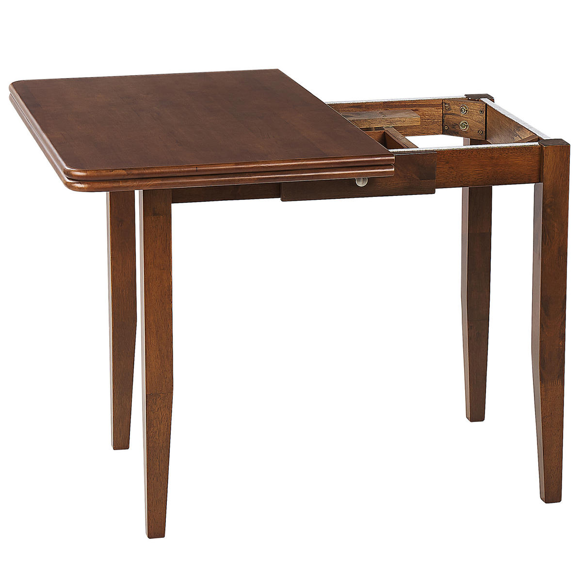 JEDILNA MIZA 90-120/90/76 cm temno rjava pravokotna Masela - temno rjava, les (60/60/76cm) - Beliani