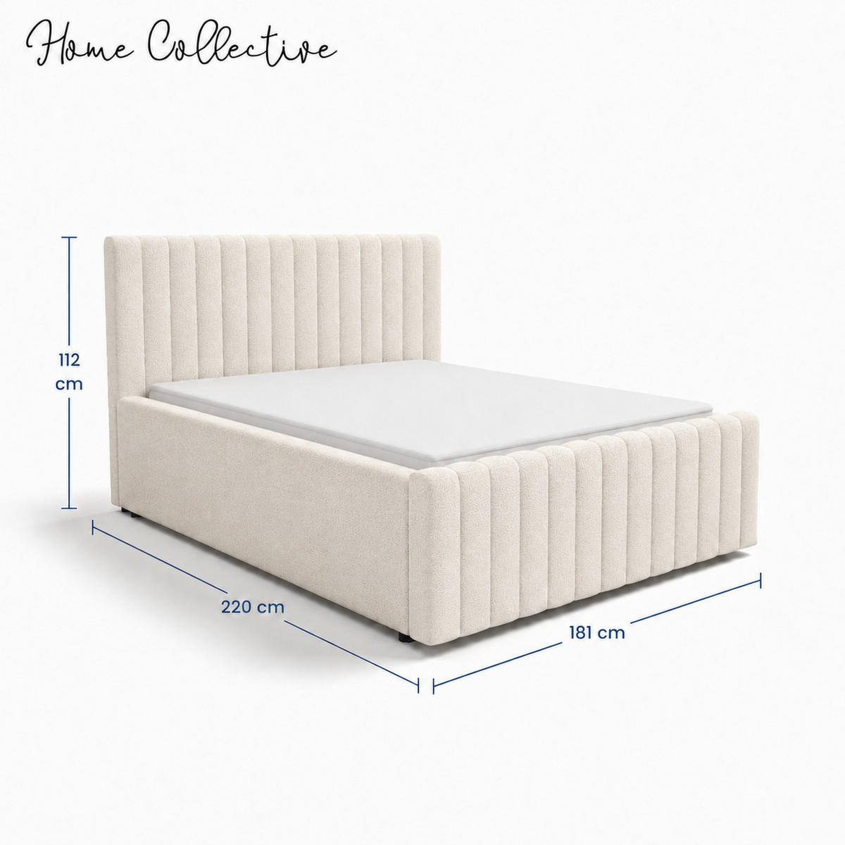 POLSTERBETT 160x200 cm in Hellbeige - Beige, Textil (160/200cm) - Home Collective