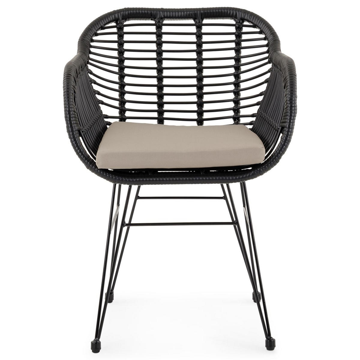 GARTENSTUHL PARAMO schwarz - Schwarz, Textil/Metall (61/82/57cm) - IDIMEX