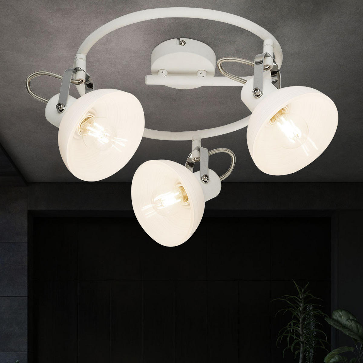 LED DECKENLEUCHTE Amory Weiß Metall - Weiß, Glas (35/45/25cm)