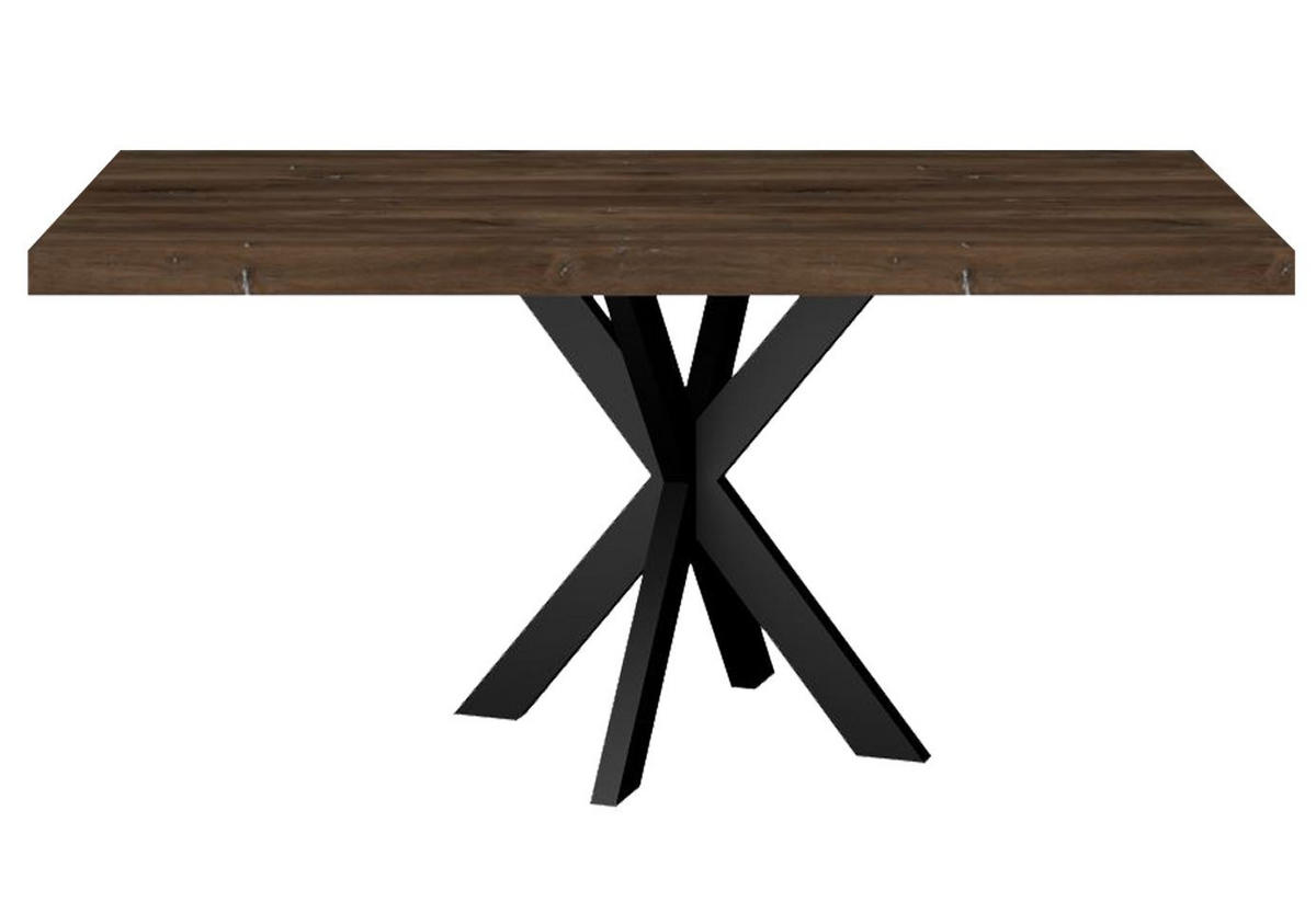 ESSTISCH Elgin 1 175x80x100 Metall+Holzwerkstoff Schwarz/Zinneiche - Mooreichefarben/Schwarz, Holzwerkstoff (175/100/80cm) - 58aufmkessel