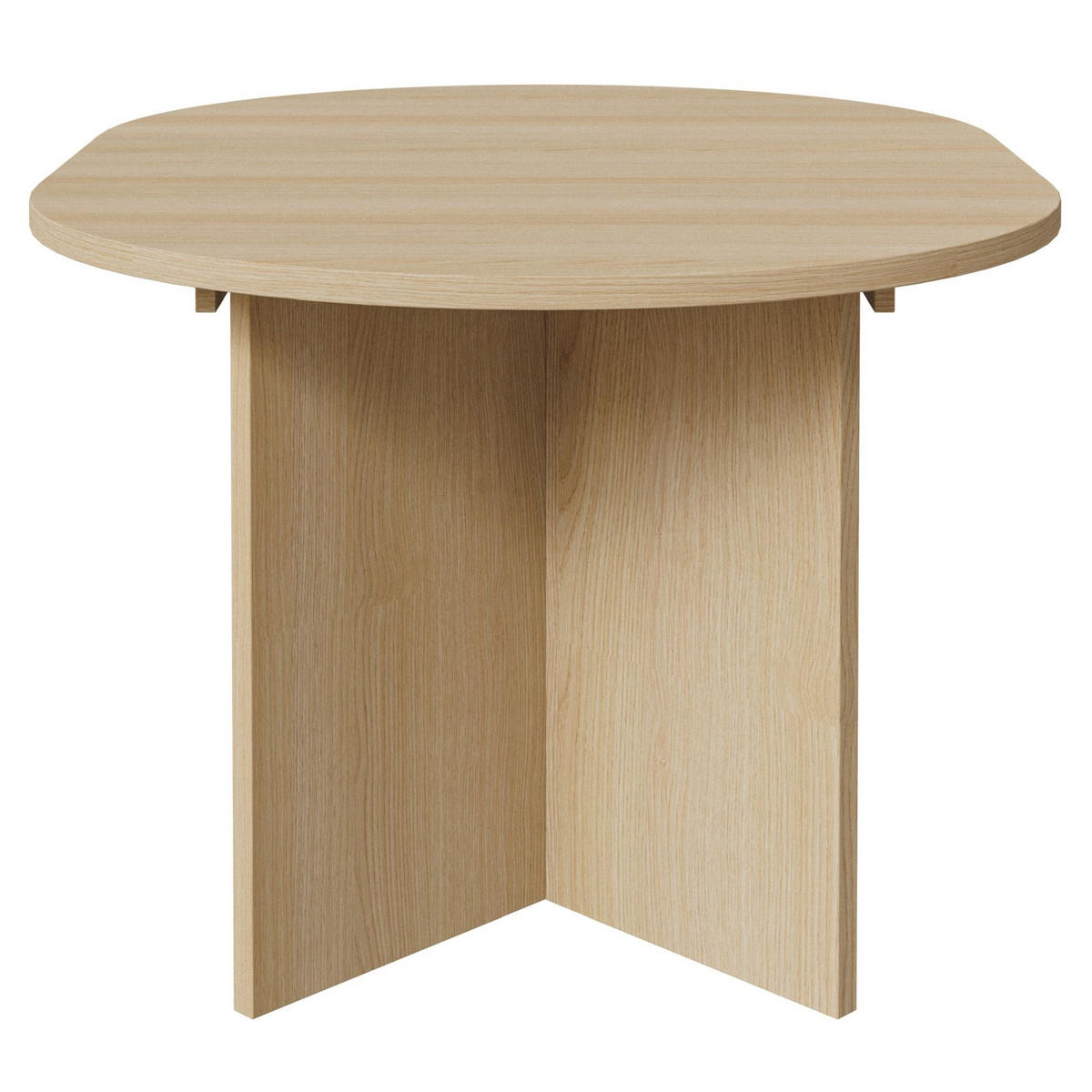 JÍDELNÍ stůl Selsey Ovo kulatý, dekor dub Lindberg, rozkládací, 110–190 × 110 cm - barva dubu/béžová, kompozitní dřevo (109.6/109.6/75cm) - Selsey