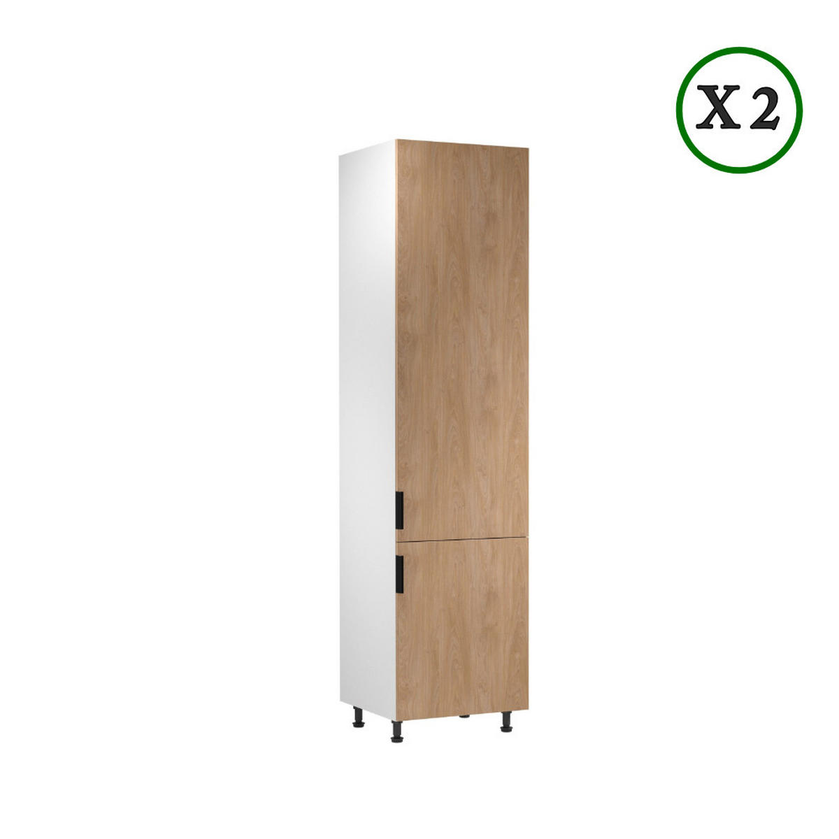 ECKKÜCHE 360 cm - Sorento K41-M360 - in Weiß/Sonoma Eiche - Schwarz/Weiß, Holz/Holzwerkstoff (360/247/220cm)