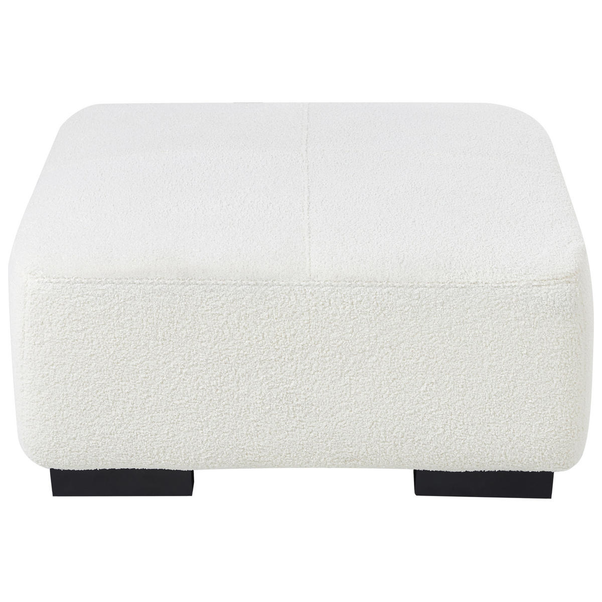 OTTOMANE Bouclé Weiß Lungo - Weiß, Textil (80/35/80cm) - Beliani