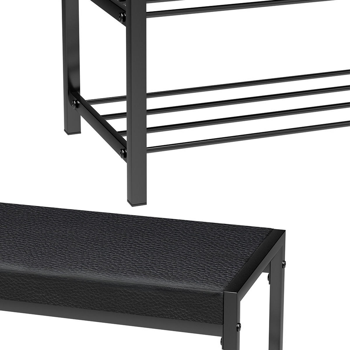 SCHUHBANK Borneo Schwarz 80 x 52 cm - Schwarz, Textil (80/52/30cm) - Vicco