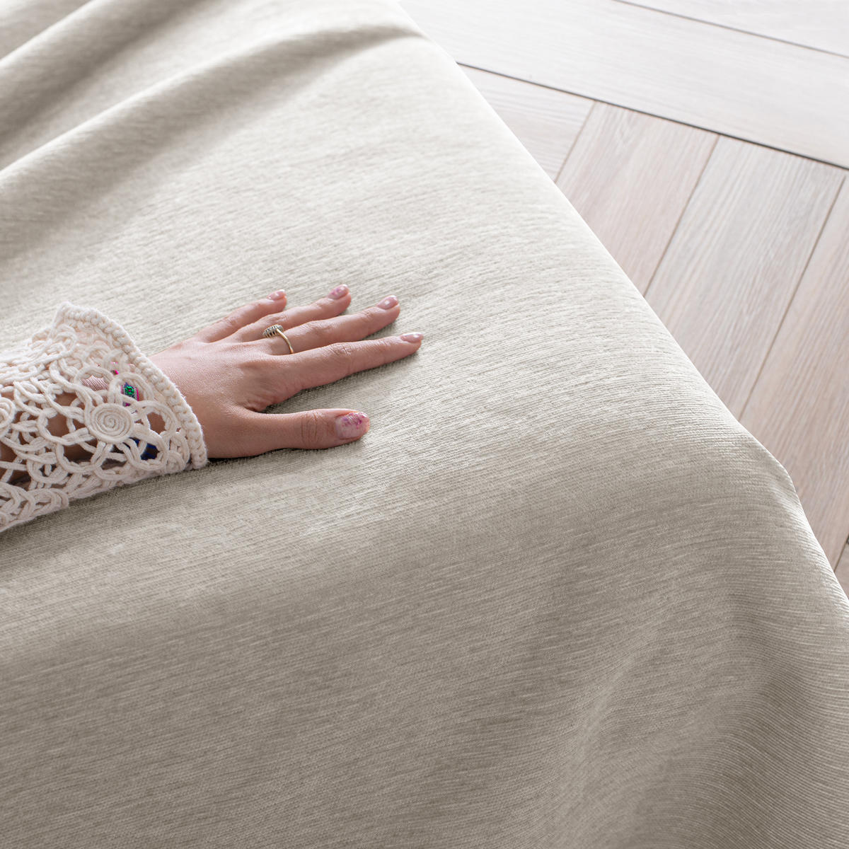TAGESDECKE TALO mit Fransen Beige 220x240 - Beige, Textil (220/240cm)