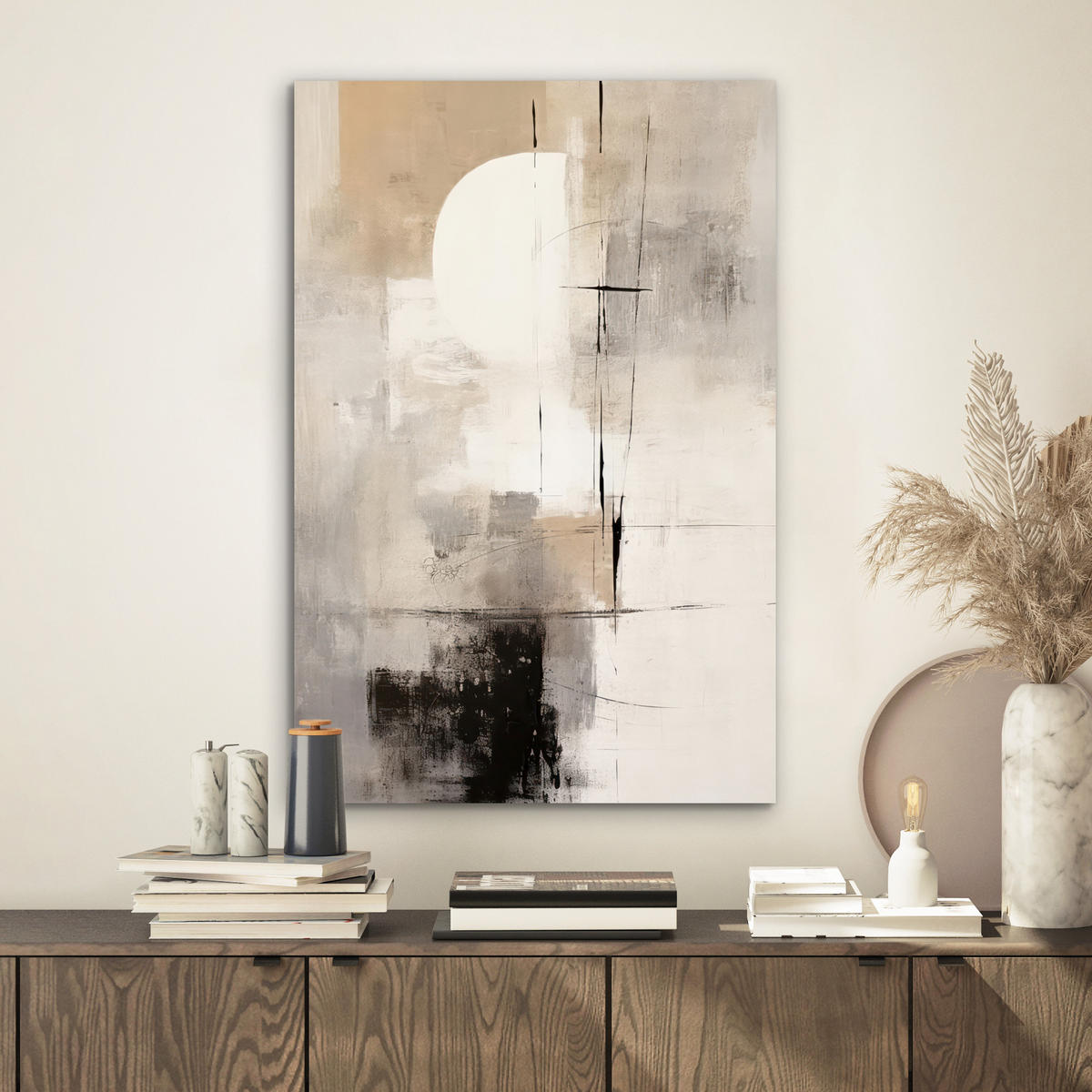 METALLBILD Abstrakt - Kunst - Grau 40x60 cm - Hellgrau, Metall (40/60cm) - MuchoWow