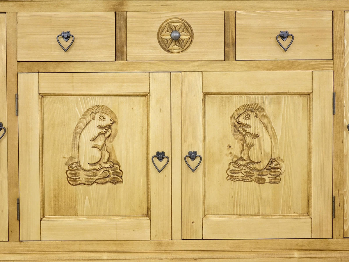 SIDEBOARD aus Massivholz JAGNA - Honig, Holz (200/85/46cm) - Seart