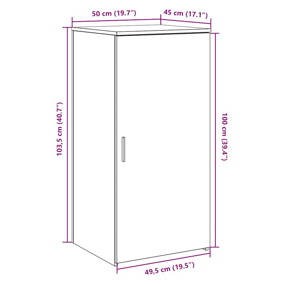 LAGERSCHRANK Weiss 50/45/103,5 Cm Holzwerkstoff - Weiß, Holzwerkstoff (45/103.5/50cm) - vidaXL