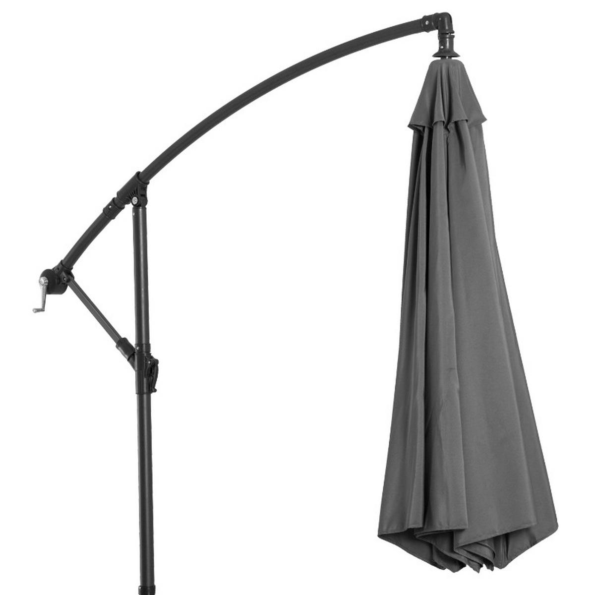 SONNENSCHIRM Kurbelschirm Grau Ø2,95 m - Grau, Metall (295/295cm) - ComfortXL
