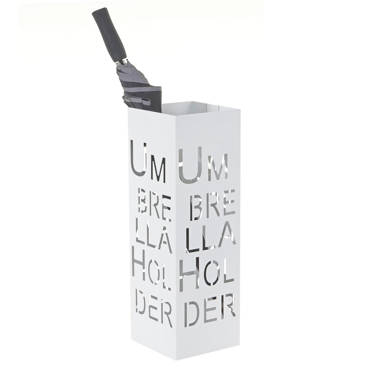 SCHIRMSTÄNDER SCHRIFT Weiß - Weiß, Metall (18/55/18cm) - MCW