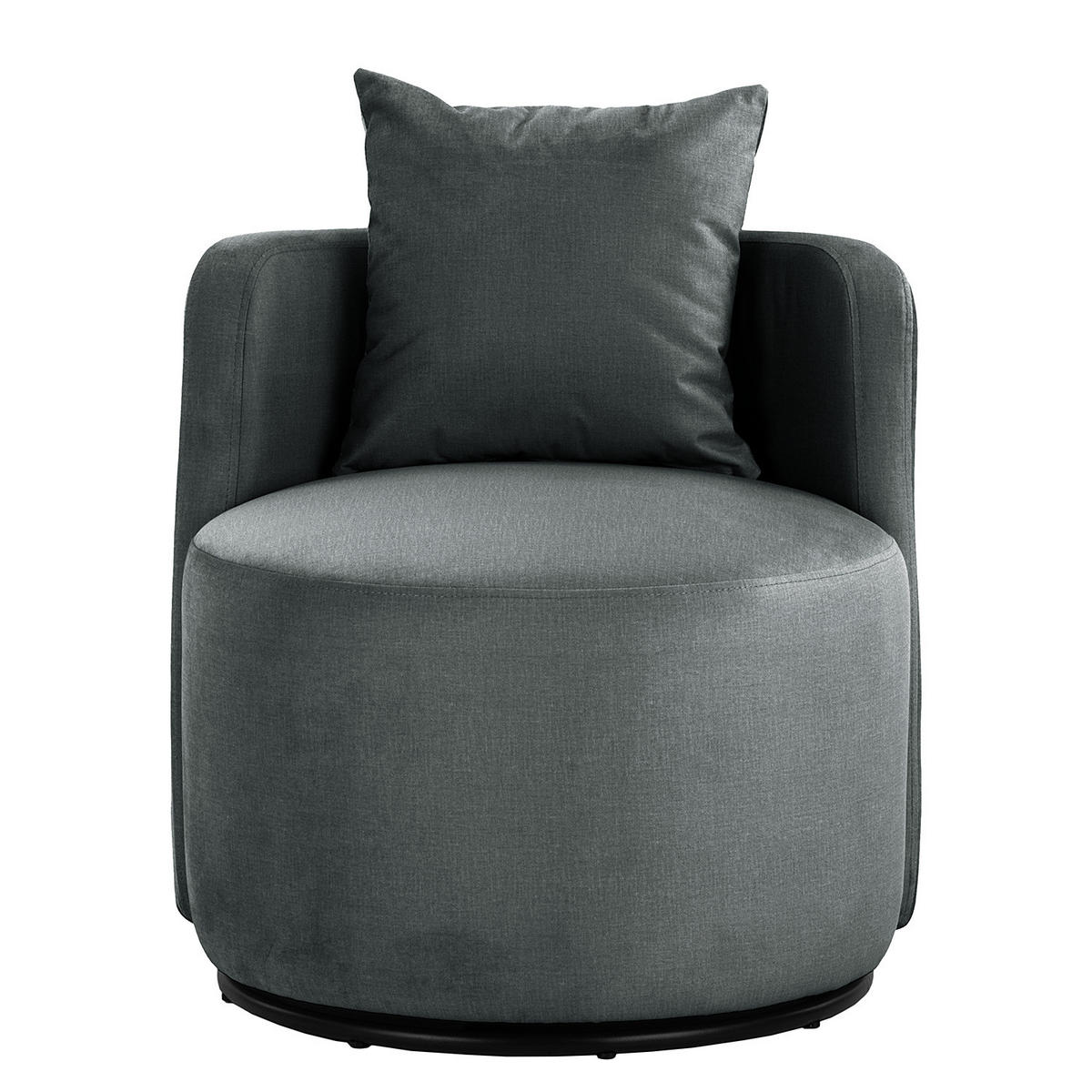 SESSEL - Dunkelgrau/Schwarz, Textil/Metall (73/67/75cm) - home24