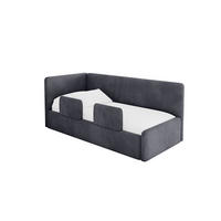 EINZELLBETT Jugendbett mit Bettkasten, Rechts - NORY 100x200 Dunkelgrau - Titanfarben, Holzwerkstoff/Textil (100/200cm) - ALTDECOR