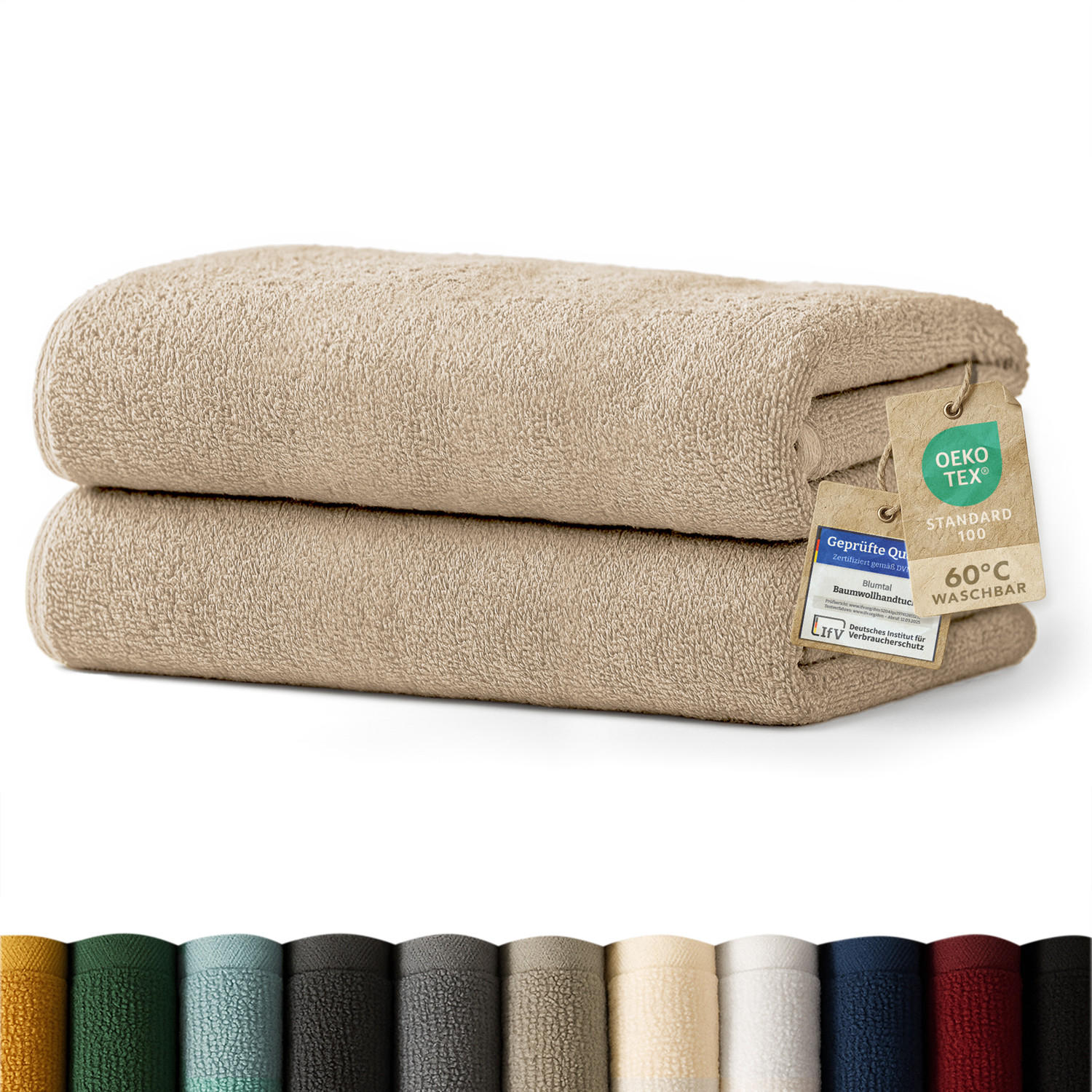 SAUNOVÁ OSUŠKA sada 2 ks, 2x saunová osuška 80/200 cm, taupe - šedohnědá, textil (80/200cm) - Blumtal