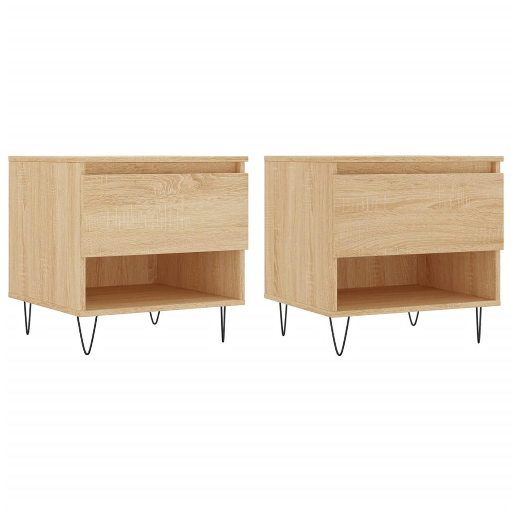 COUCHTISCHE 2 Stk. Sonoma-Eiche 50x46x50 cm Holzwerkstoff - Braun, Holzwerkstoff (46/50/50cm) - furnicato