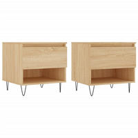COUCHTISCHE 2 Stk. Sonoma-Eiche 50x46x50 cm Holzwerkstoff - Braun, Holzwerkstoff (46/50/50cm) - furnicato