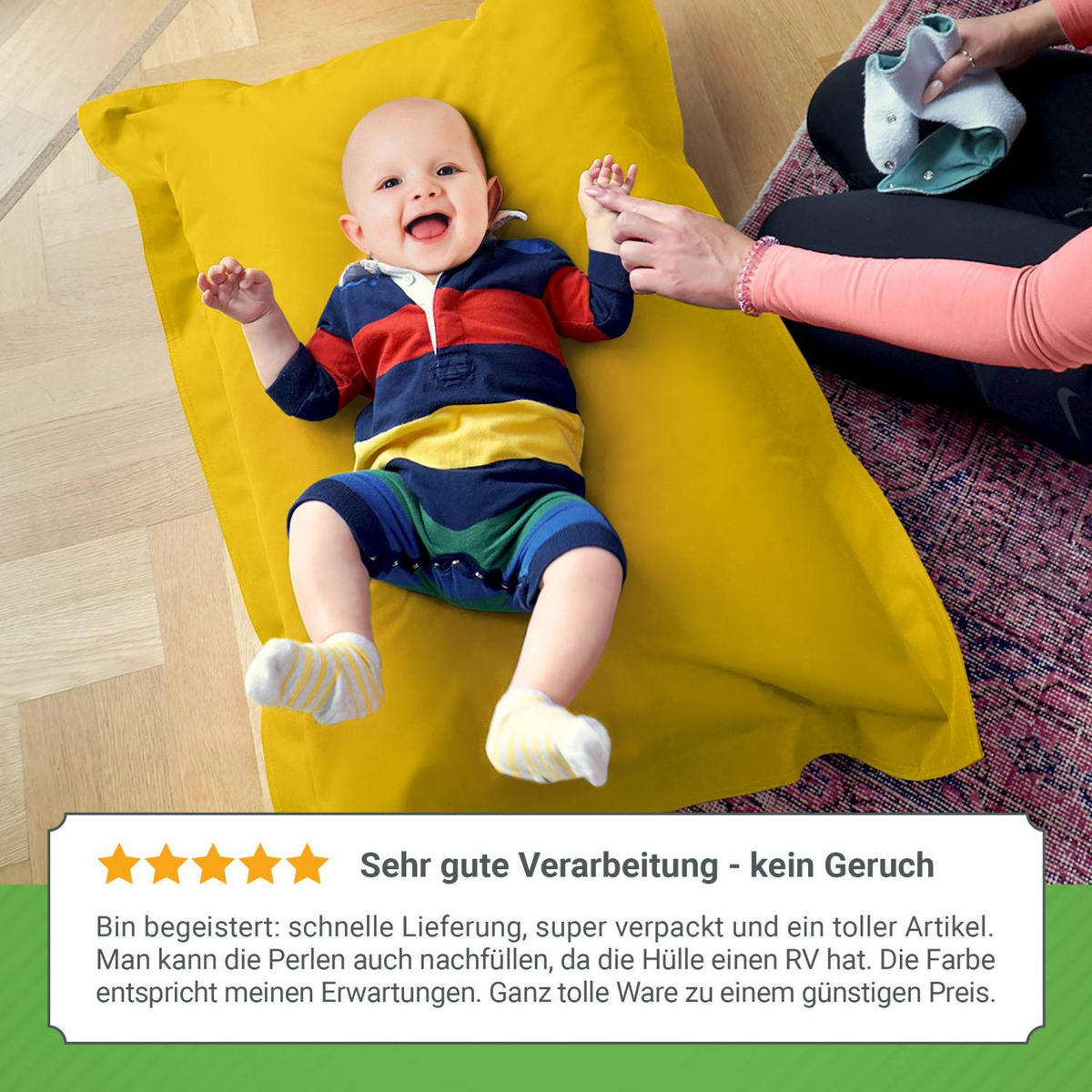 KINDER-SITZSACK 70x100cm - 70 Liter - Gelb, Textil (70/10/100cm) - Green Bean
