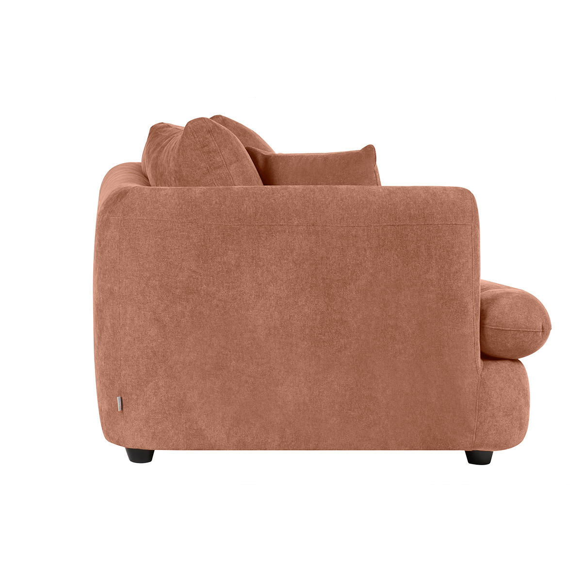 SOFA Design Abnehmbar 3-4-Sitzer Terrakotta Velours Bohnenform SACHA - Terracotta, Textil (114/83/219cm) - Miliboo
