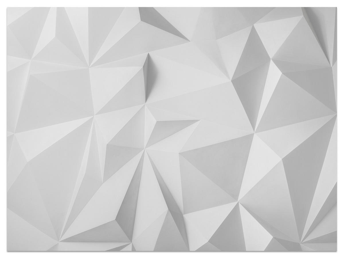 FOTOTAPETE für Büro Moderne Räumlich Abstraktion Minimalismus 350x256 - Weiß/Grau, Papier (350/256cm) - Muralo