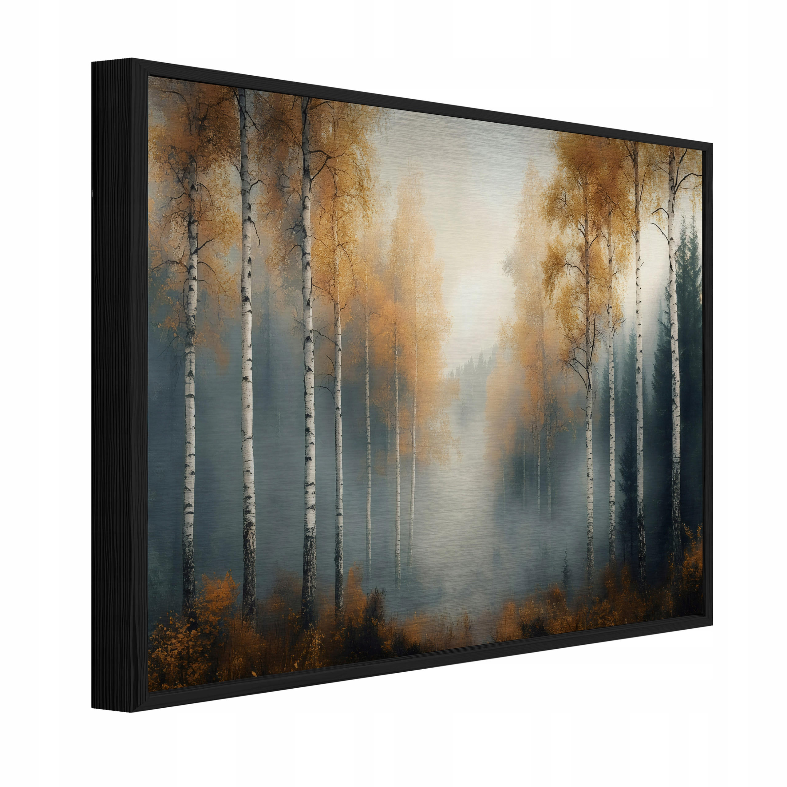 BILDER mit Rahmen Wald Bäume Braun 150x100 cm - Multicolor, Metall (150/100cm) - Wallarena