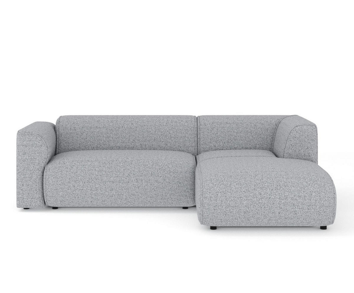 ECKSOFA Melani Grau Webstoff - Rechts Seite - Schwarz/Grau, Holz/Holzwerkstoff (162/256cm) - Maison de Reve