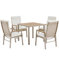 GARTEN Essgruppe 4-Sitzer 84×84×74.5 cm mit WPC Tisch, beige - Beige, Textil