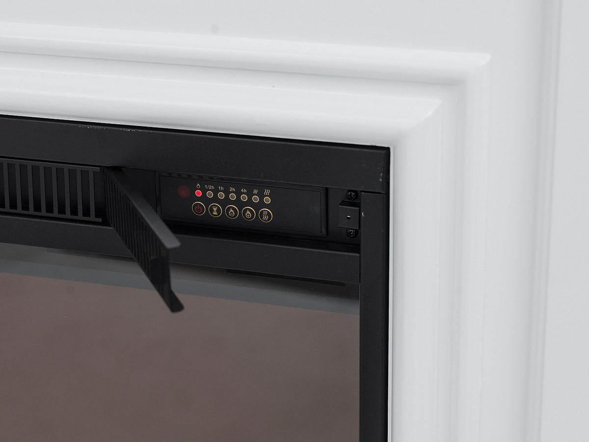 KAMIN - 120 x 33 - glas - weiß Otani - Weiß, Glas (120/101.5/33cm) - Vente-Unique