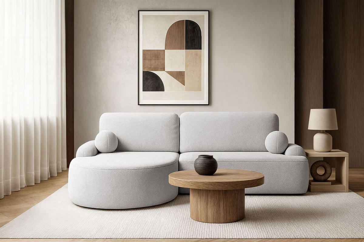 ECKSOFA CLEO mit Schlaffunktion Version Linke QUELLE 83 - Grau, Kunststoff (264/172cm) - Lookway
