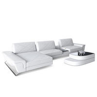 LEDERSOFA Bari L - Weiß, Leder (197/369cm) - Sofa Dreams