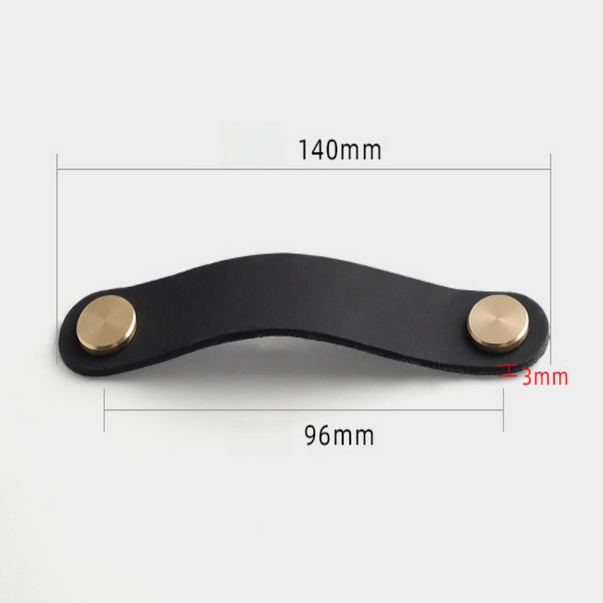 MÖBELGRIFF 10er-Set Leder - Schwarz, Leder (1/1/14cm)