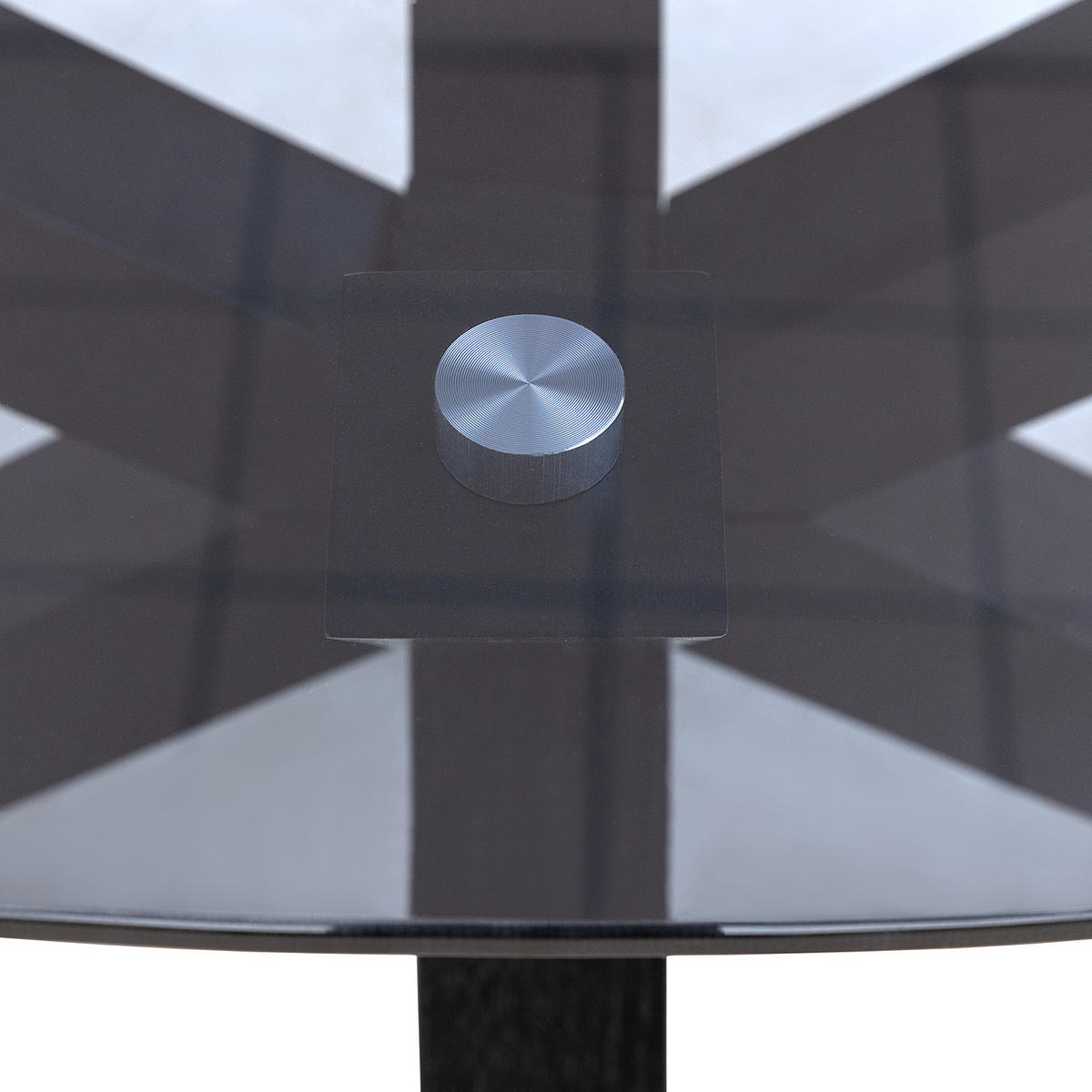 COUCHTISCH - Oval - Glas / Eiche massiv - Eichefarben/Schwarz, Glas/Holz (60/100/45cm) - home24