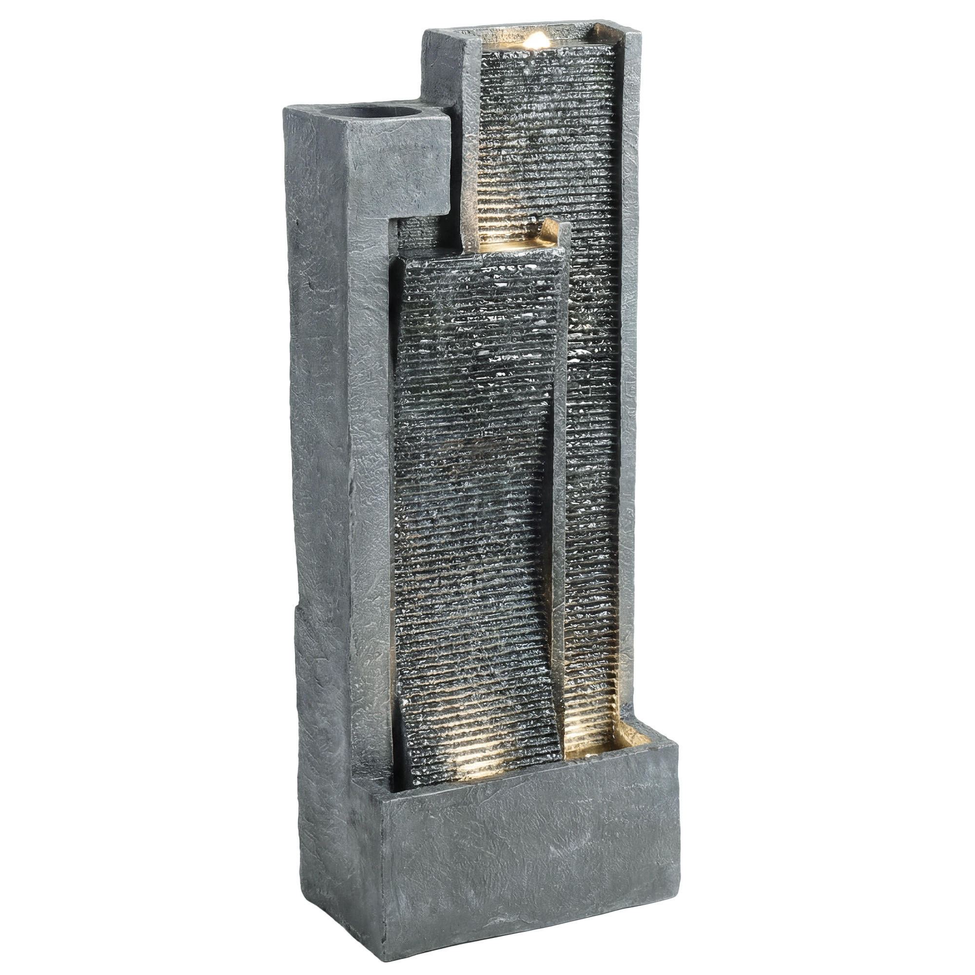 GARTENBRUNNEN Harz Dunkelgrau - Dunkelgrau, Kunststoff (38/19/101cm) - Outsunny